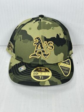 Size 7 1/4 New Era Oakland Athletics Armed Forces Camo 59FIFTY Low Profile Hat